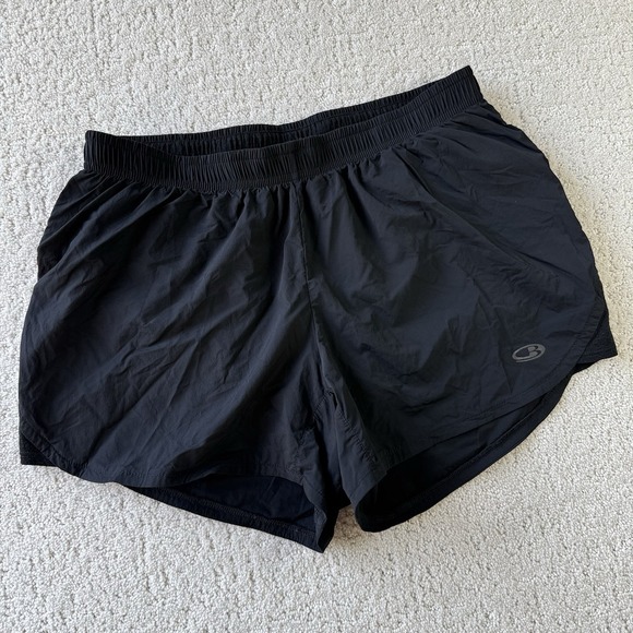 Icebreaker Women's Size M Merino Wool Blend Running Shorts Black 4" Inseam $85 - Picture 1 of 13